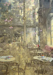 Vienna Cafe, Oxford Street (öljy kankaalle)