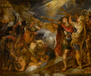 Gideon voitti midianilaiset, noin 1625-1630 (öljy kehtopaneelissa)
