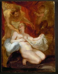 Jupiter ja Danae (maalaus puulle)