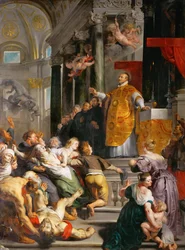 Pyhän Ignatius Loyolalaisen (1491-1553) ihmeet. Noin 1617-1618. Mitat: 535x395 cm. Kunsthistorisches Museum, Wien