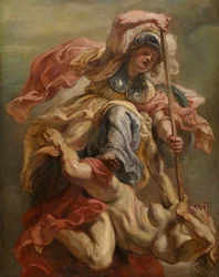 Minerva Slaying Discord (öljy kankaalle)