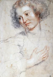 Naisen muotokuva (Study for a Portrait of Saint Apollonia) (piirustus