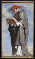 Saint Bonaventure. (Pyhän Francoisin riipus hurmiossa). Contre Reformen teologit kunnioittivat tämän pyhimyksen oppia, jota fransiskaaninen koulu ei arvostanut 1500-luvun loppuun asti. Kohtauksia tämän pyhimyksen elämästä ar