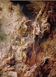 The Fall of the Damned (maalaus tammipuulle)