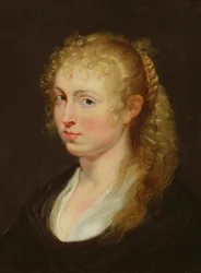 Nuori nainen, jolla on kiharat hiukset, n. 1618-20