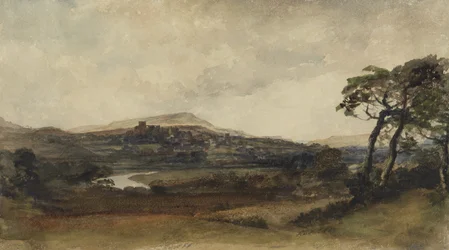 Middleham, Yorkshire (akvarelli grafiitin päällä ja vartaloväri paperilla)