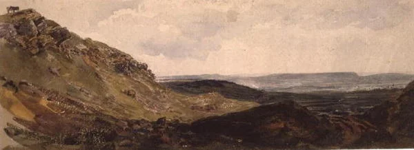 PD.128-1950 Middleham Wensleydalessa (akvarelli ja musta liitu paperille)