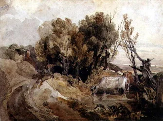 Juomapaikka (akvarelli paperille)