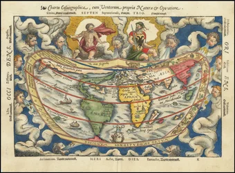 1553 kartta - Charta Cosmographica, Cum Ventorum Propria Natura et Operatione (Kosmografinen kartta)