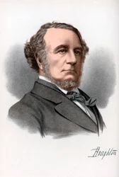 Richard Monckton Milnes, ensimmäinen paroni Houghton, englantilainen runoilija ja poliitikko, vuodelta 1890.