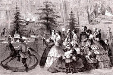 Joulu Pietarissa, Venäjällä. 1861 (kaiverrus)