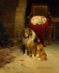 Fireside Companions (öljy kankaalle)