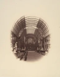 Näkymä keskushallissa, Art Treasures Exhibition, Manchester, 1857