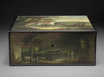 Antiikkinen kirjelaatikko muutettu Humidoriksi, n. 1840