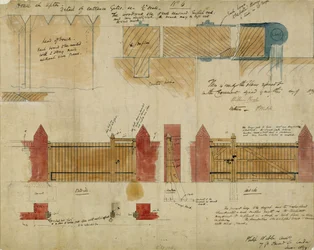 Suunnitelmat ja korotukset Red Houselle, Bexley Heath, 1859 (kynä ja muste ja wc paperilla)