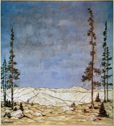 Vuoristomaisema, (talvimaisema)