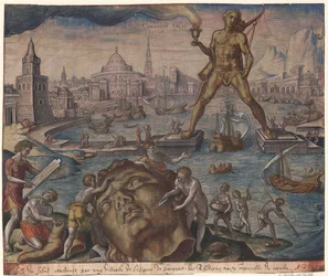 Rodoksen kolossi sarjasta Maailman kahdeksas ihme Maarten van Heemskerckin jälkeen, 1572