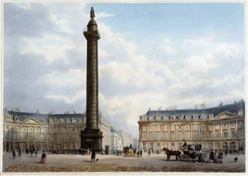 Column de la Place Vendôme - ""Kävely Pariisissa ja sen ympäristössä"", suunnittelija Jacottet ja Benoist, n. 1840