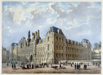 Kaupungintalo - teoksessa "Kävely Pariisissa ja sen ympäristössä", suunnittelija Jacottet ja Benoist, n. 1840