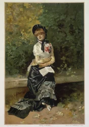 Solitude (sinkku nainen istuu penkillä kirja polvillaan) Linder