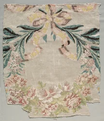 Silkkifragmentti, osa paneelia nimeltä Le panier fleuri, 1770.