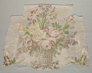 Silkkifragmentti, osa paneelia nimeltä Le panier fleuri, 1770.