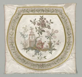 Tuolin istuimen verhoilu, c. 1743-1774.