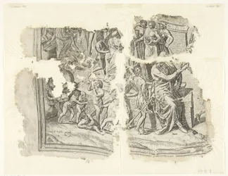 Cebesin kohtauksen vedoksen vasen alakulma Tabula Cebetis Carta Vitae (alkuperäinen nimi)