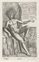 Riviergod Acis Ässät (otsikko objektissa) Rivier- en zeegoden (sarjan nimi) Tyylikkäitä muotokuvia meren puolijumalista ja Amnicus-hylkeistä (sarjan nimi)