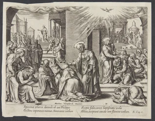 Pyhä Pietari, Pyhä Johannes ja Pyhä Filippus laskevat kätensä kastettujen päälle Samariassa
