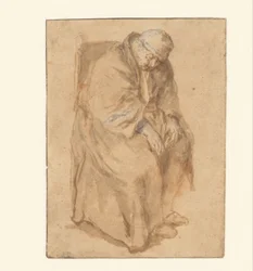 Joost van den Vondel, nukkumassa tuolissa