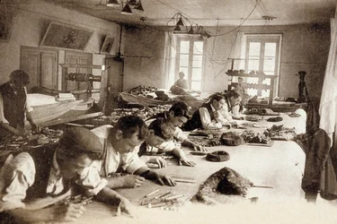 Aubussonin kuvakudostehdas, Ranska, noin 1900