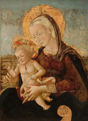 Madonna ja lapsi, n.1475 (tempera paneelille, siirretty kankaalle).
