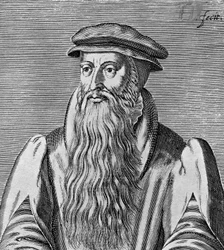 John Knoxin (noin 1513-1572), skotlantilaisen papin, teologin, kirjailijan, uskonpuhdistuksen johtajan ja Skotlannin presbyteerisen kirkon perustajan muotokuva