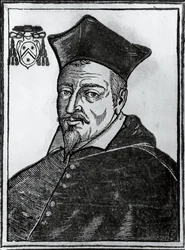 Pierre de Berullen (1575-1629), ranskalaisen katolisen teologin ja kardinaalin muotokuva, printti
