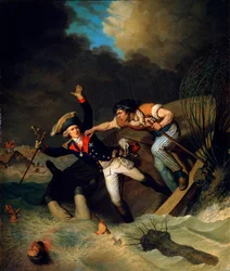 Brunswickin herttua Leopoldin kuolema tulvan aikana Brunswickissa, Saksassa, 1785