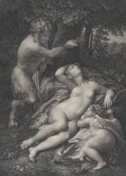 Satyyri, joka löytää nukkuvan Venuksen, Amor makaavan kyljellään, 1801.