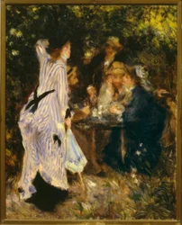 Puutarhassa (lehteen alla, Moulin de la Galette)
