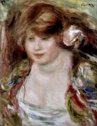 Nainen ruusun kanssa. Pierre Auguste Renoirin maalaama (Pierre-Auguste Renoir)