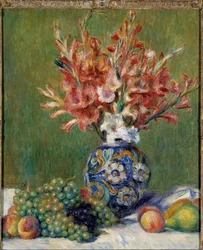 Pierre Auguste Renoirin (1841-1919) kukka- ja hedelmämaalaus 1889 Yksityinen kokoelma
