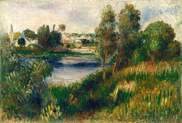 Maisema Vétheuilissa, n. 1890.