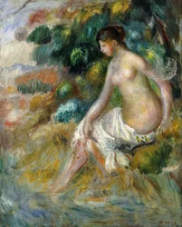 Alaston nainen vehreässä maisemassa, 1887