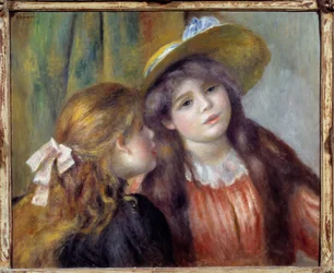 Kahden tytön muotokuva. Pierre Auguste Renoirin (1841-1919) maalaus