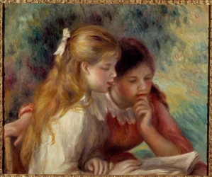 Pierre Auguste Renoirin (1841-1919) lukemamaalaus 1800-luvun su. 0,55x0,65 m Pariisi, musee d