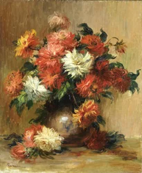 Asetelma daalioiden kanssa, n. 1886-1890