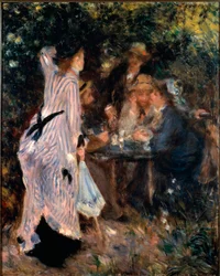 Lehtien alla. Muotokuvia maalareista Claude Monet, Alfred Sisley ja Norbert Goeneutte. Pierre Auguste Renoirin (1841-1919) maalaus