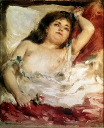 Nainen venyttelee: ruusu. Pierre Auguste Renoirin maalaus (Pierre-Auguste