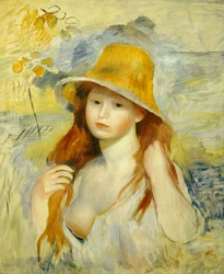 Nuori tyttö olkihattu, 1884