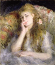 Nuori nainen istuu, n. 1876-77