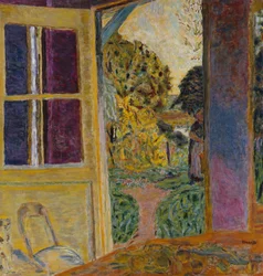 Puutarhaan avautuva ovi, n. 1924 (öljy kankaalle)